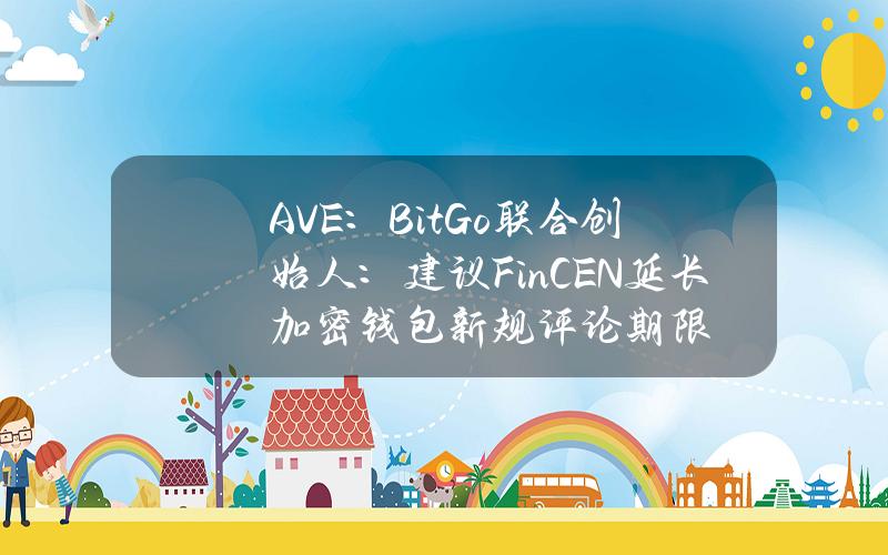 AVE：BitGo联合创始人：建议FinCEN延长加密钱包新规评论期限